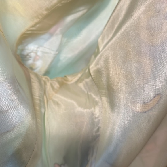 Moschino Couture Cat Dog Baby Cartoon Mint Green Silk Blazer Jacket Vint… - Picture 13 of 16